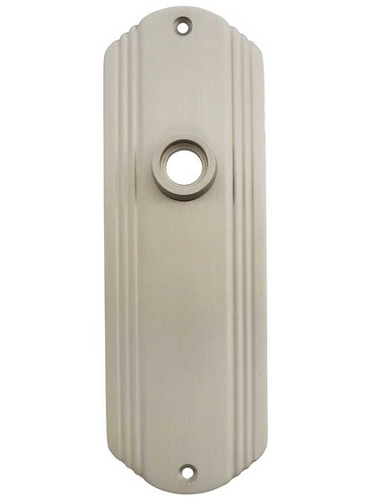 Streamline Deco Forged-Brass Back Plate - No Keyhole in Satin Nickel.